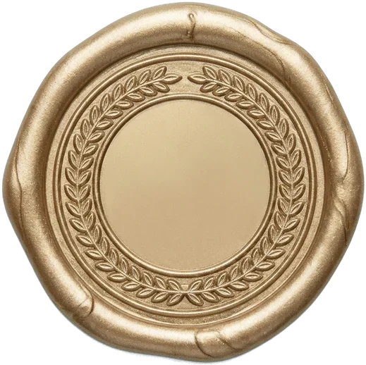 Gold wax seal with a monogram